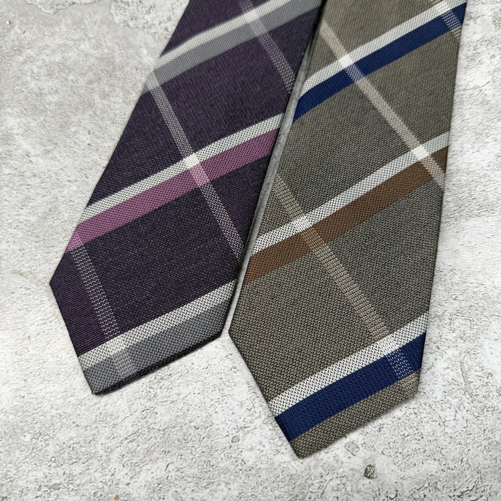 Kenneth Cole‎ Reaction Silk Blend Tie Mens One Size Multicolor Plaid Necktie